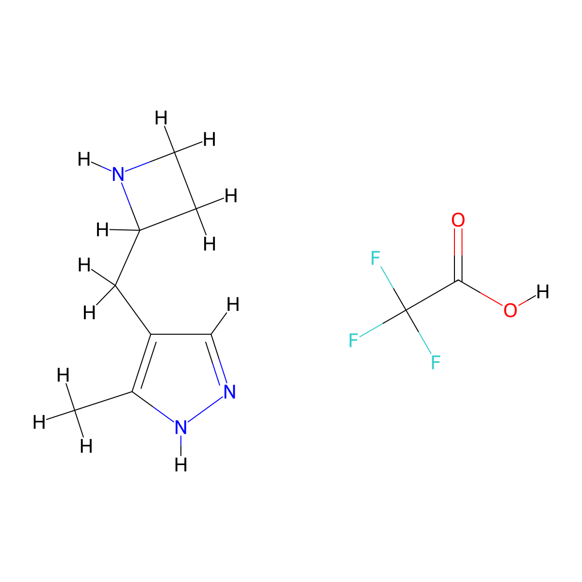 4-[(azetidin-2-yl)methyl]-3-methyl-1H-pyrazole, trifluoroacetic acid molecular structure, CAS 3026713-79-8