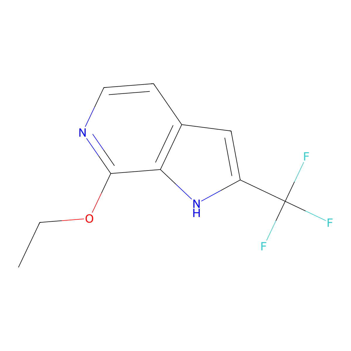 7-ethoxy-2-(trifluoromethyl)-1H-pyrrolo[2,3-c]pyridine molecular structure, CAS 3026713-80-1