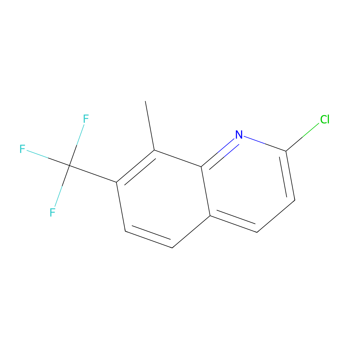 2-Chloro-8-methyl-7-(trifluoromethyl)quinoline molecular structure, CAS 3026713-82-3