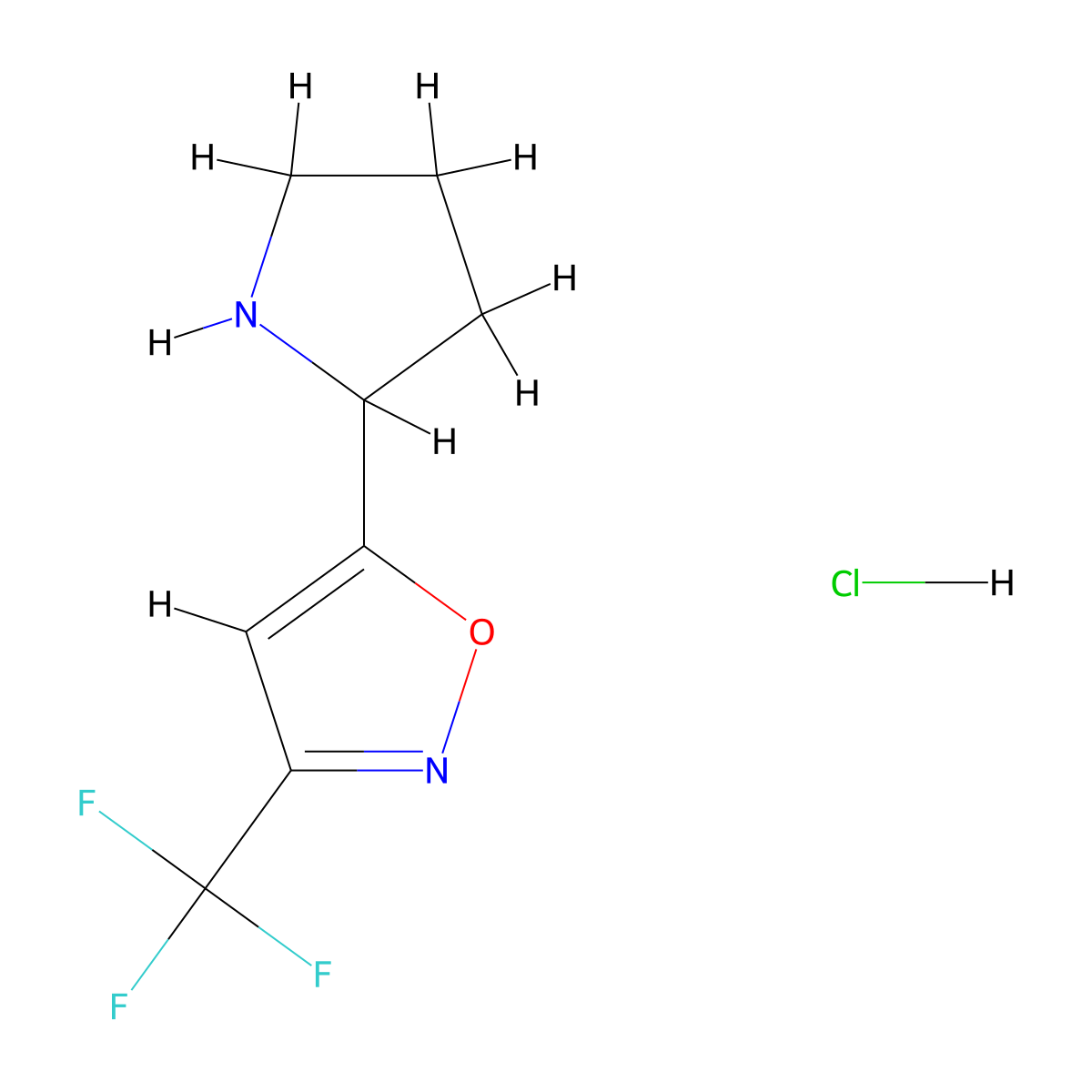 5-(Pyrrolidin-2-yl)-3-(trifluoromethyl)-1,2-oxazole hydrochloride molecular structure, CAS 3026713-85-6