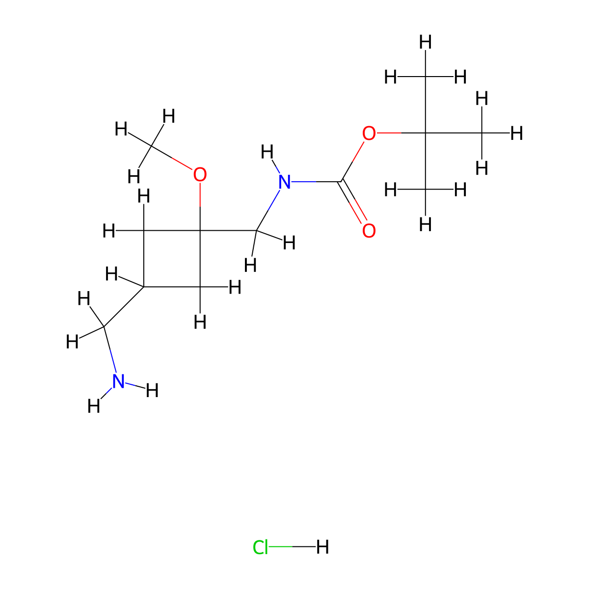tert-butyl N-{[3-(aminomethyl)-1-methoxycyclobutyl]methyl}carbamate hydrochloride molecular structure, CAS 3026713-91-4