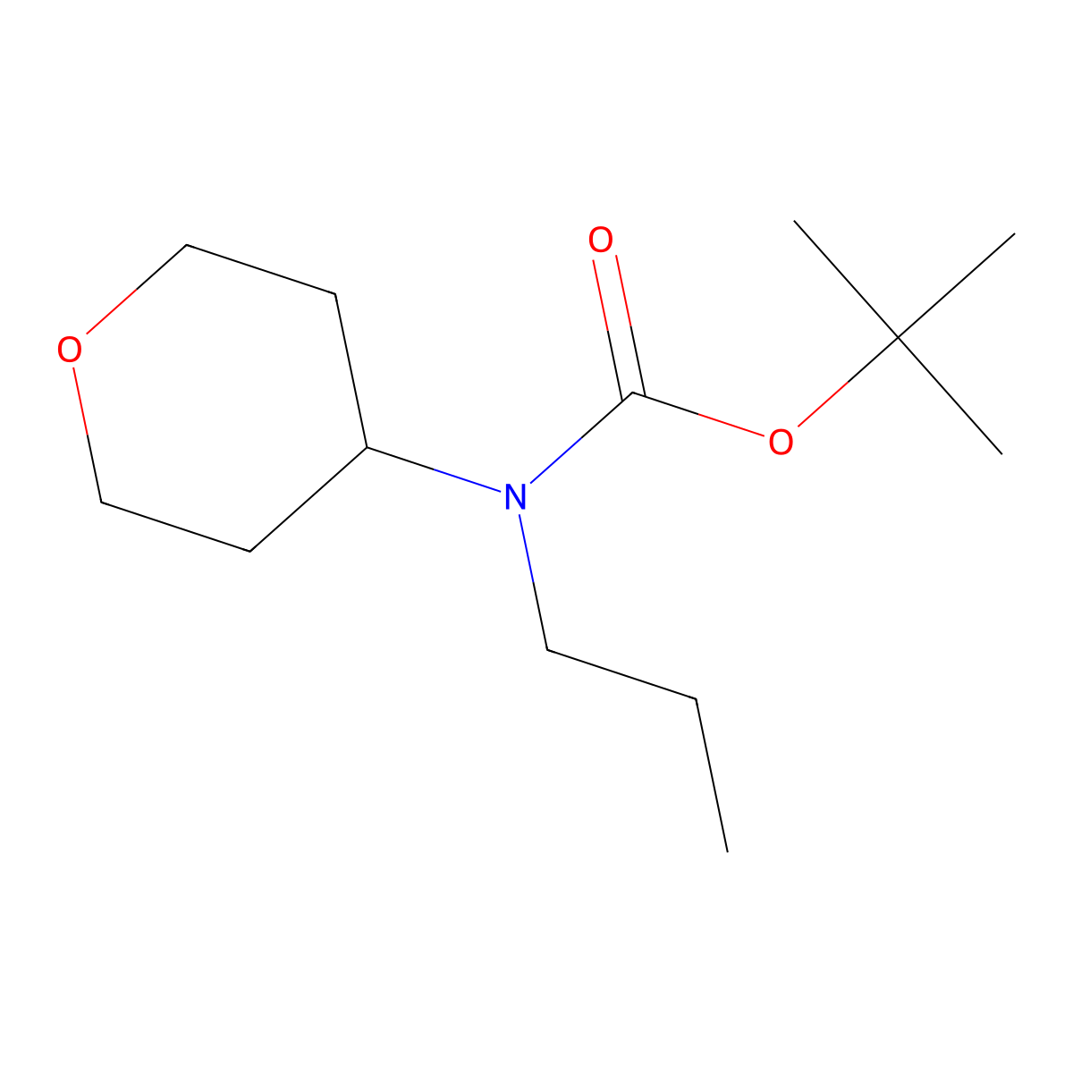 Tert-butyl propyl(tetrahydro-2H-pyran-4-YL)carbamate molecular structure, CAS 3026715-09-0