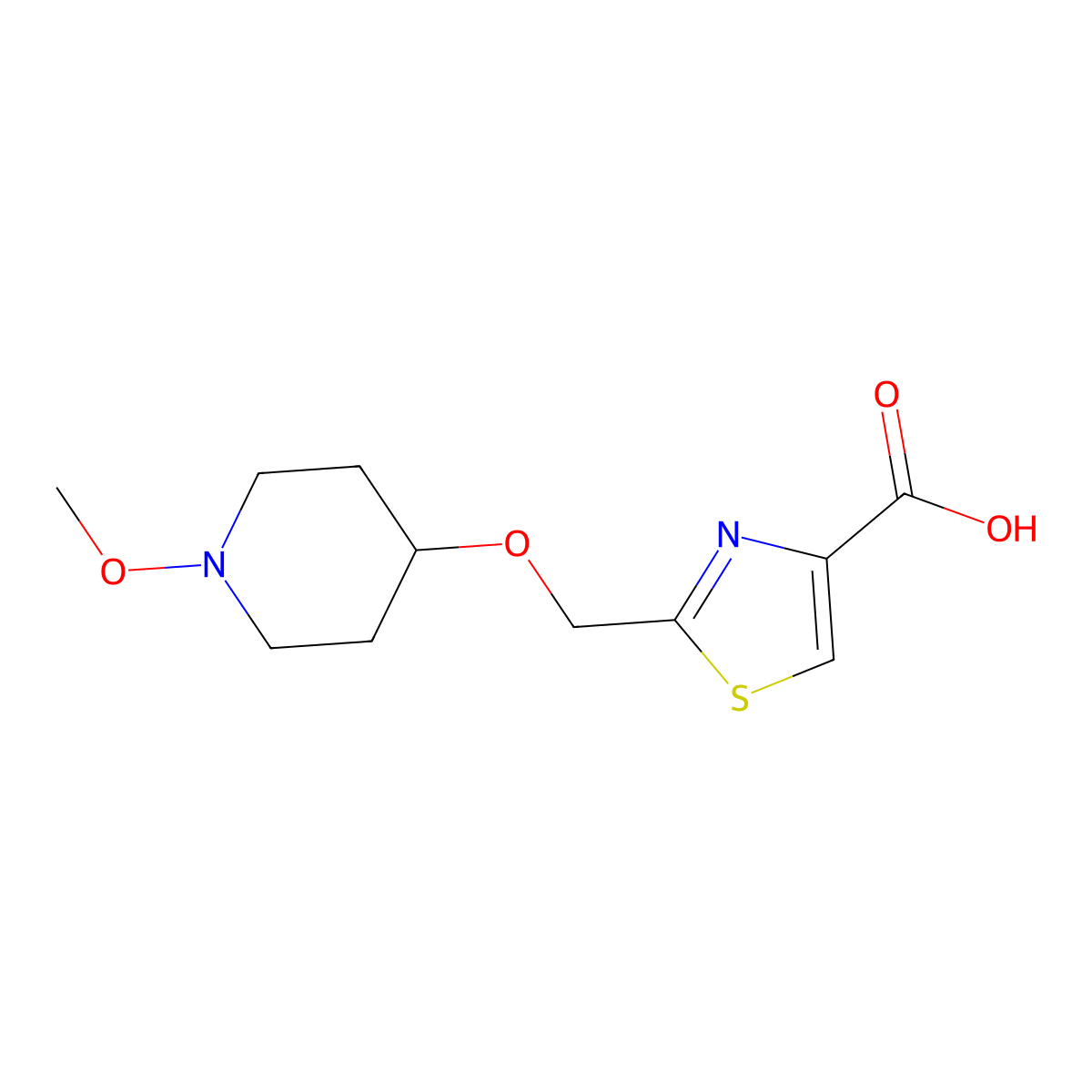 2-[[(1-Methoxy-4-piperidyl)oxy]methyl]thiazole-4-carboxylic Acid molecular structure, CAS 3026715-15-8