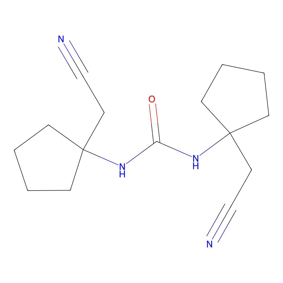 1,3-Bis(1-(cyanomethyl)cyclopentyl)urea molecular structure, CAS 3026715-29-4