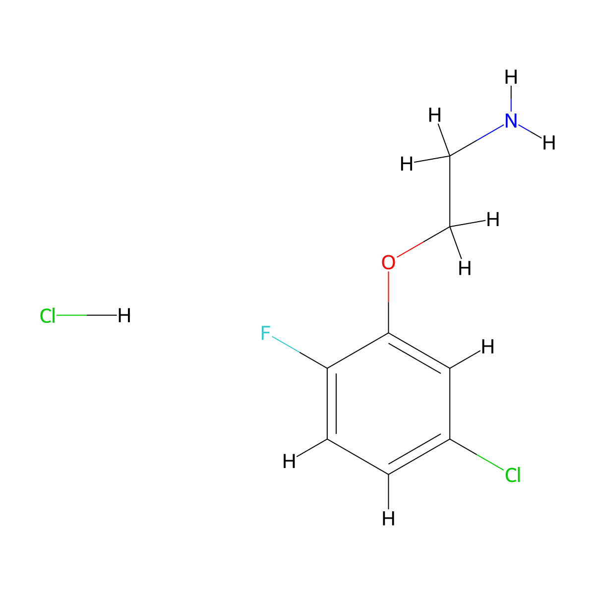 2-(5-Chloro-2-fluorophenoxy)ethanamine hydrochloride molecular structure, CAS 3026715-38-5