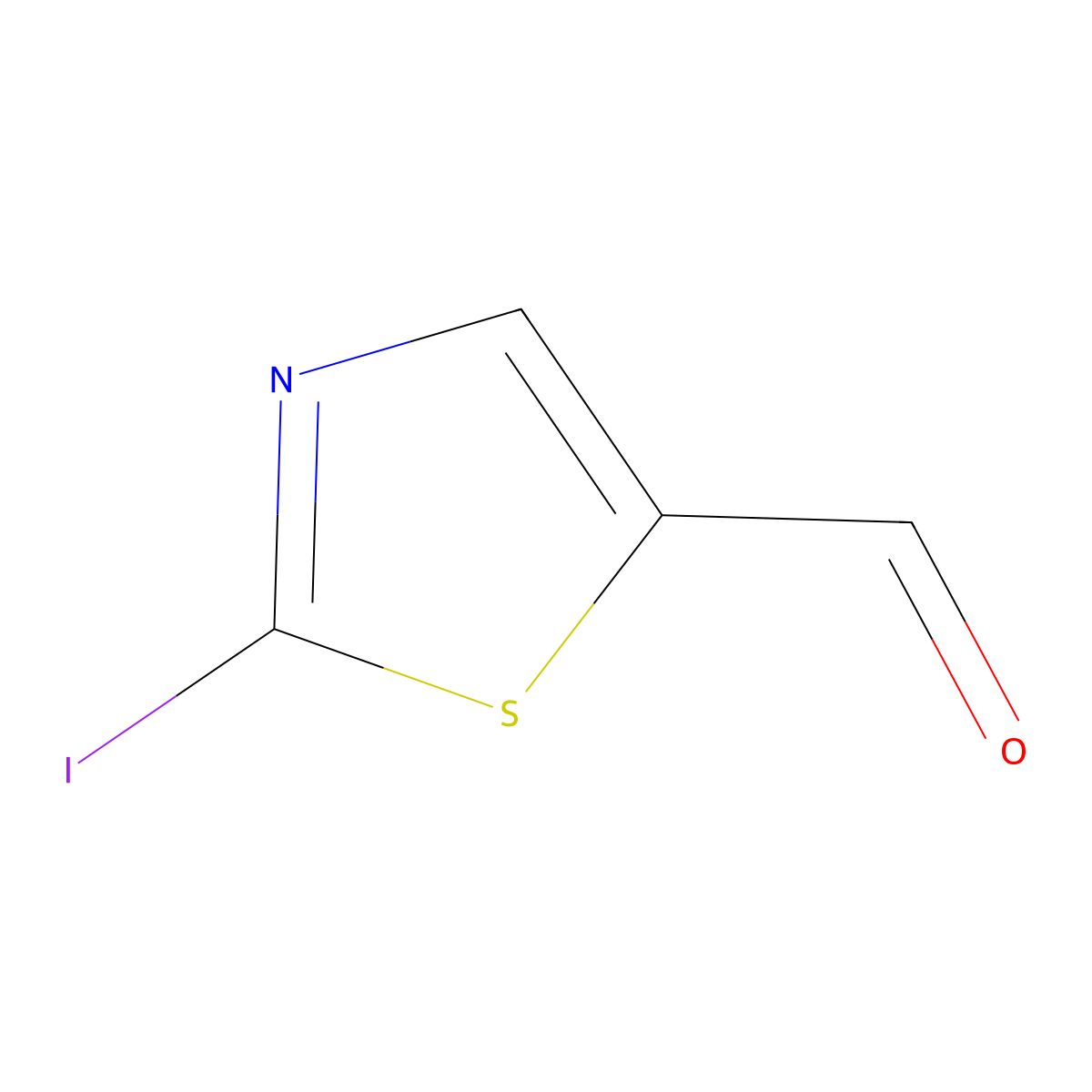 2-Iodo-1,3-thiazole-5-carbaldehyde molecular structure, CAS 3026715-42-1
