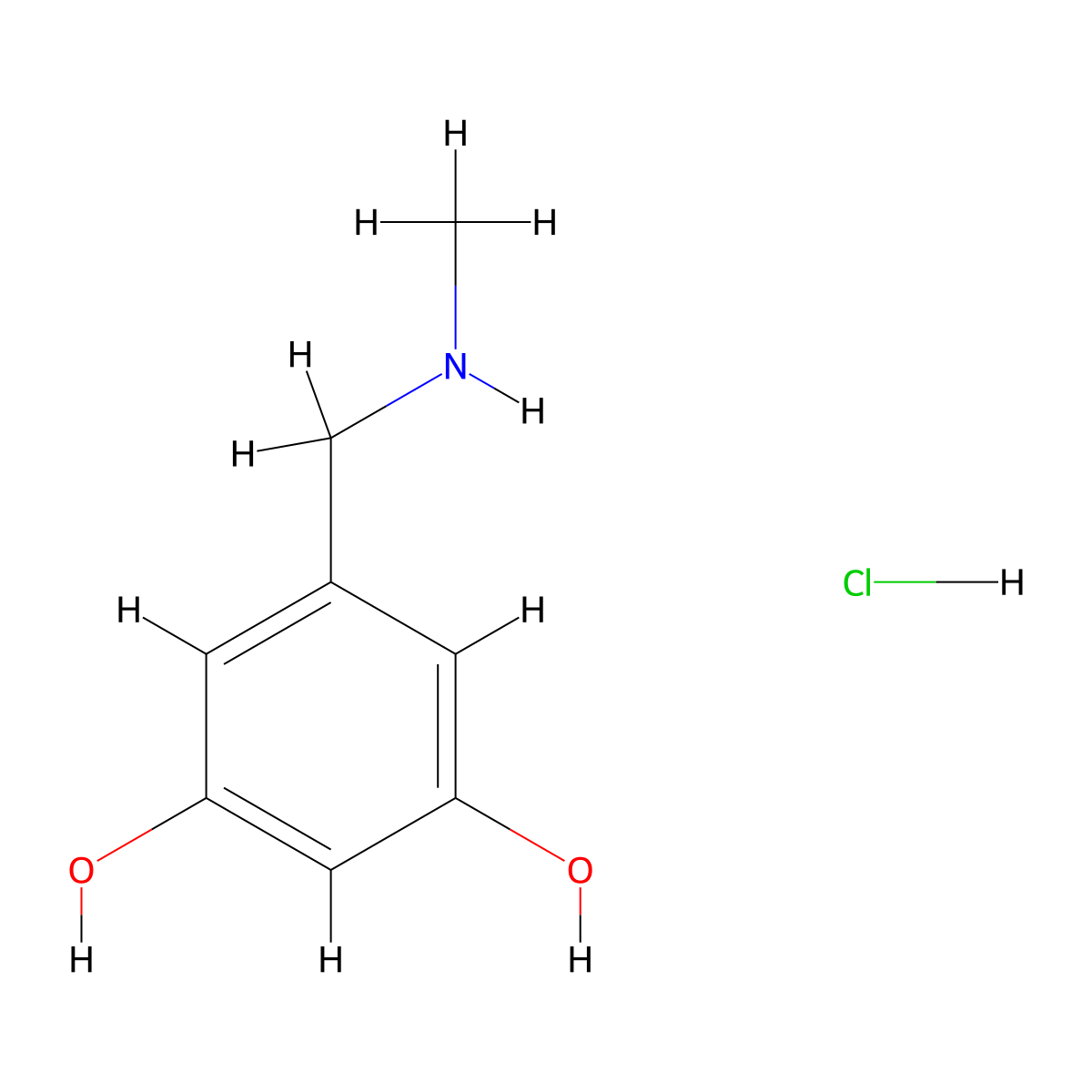 5-[(Methylamino)methyl]benzene-1,3-diol hydrochloride molecular structure, CAS 3026715-45-4