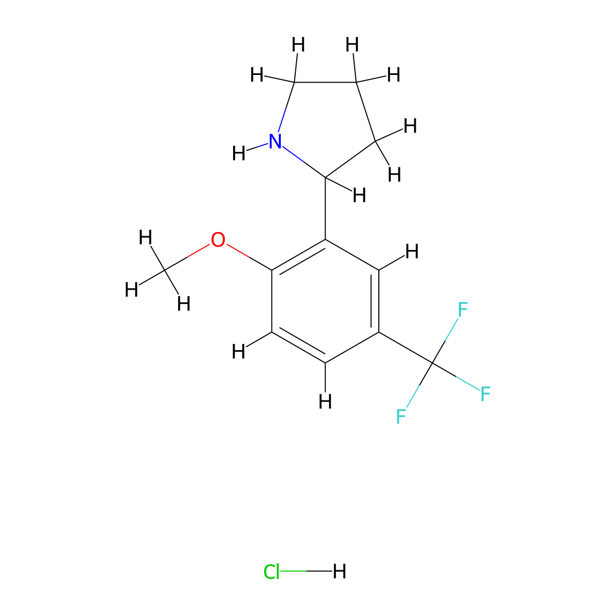2-[2-Methoxy-5-(trifluoromethyl)phenyl]pyrrolidine;hydrochloride molecular structure, CAS 3026715-47-6