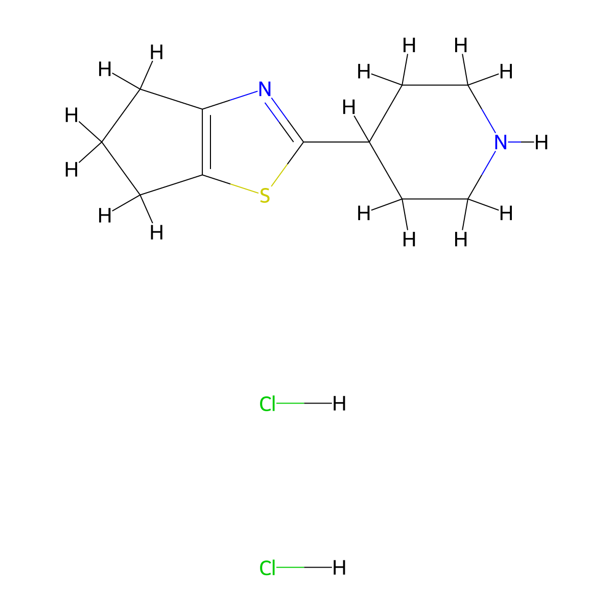 2-piperidin-4-yl-5,6-dihydro-4H-cyclopenta[d][1,3]thiazole;dihydrochloride molecular structure, CAS 3026715-49-8