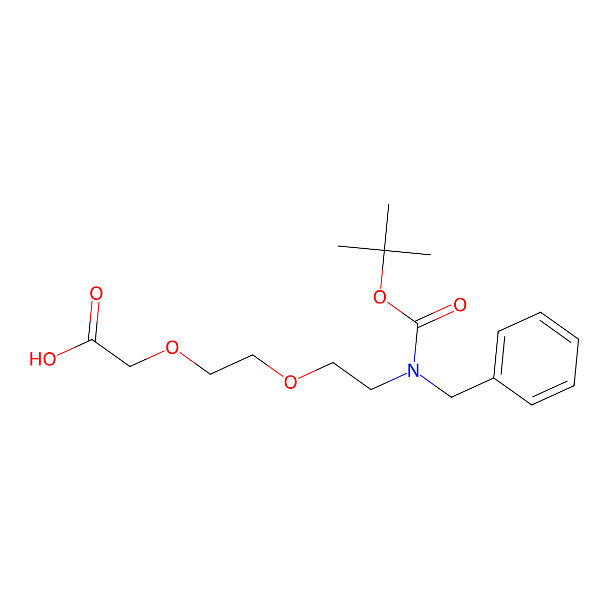 5-Benzyl-2,2-dimethyl-4-oxo-3,8,11-trioxa-5-azatridecan-13-oic acid molecular structure, CAS 3026715-71-6