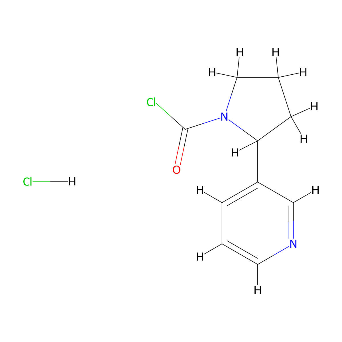 2-(Pyridin-3-yl)pyrrolidine-1-carbonyl chloride hydrochloride molecular structure, CAS 3026715-74-9