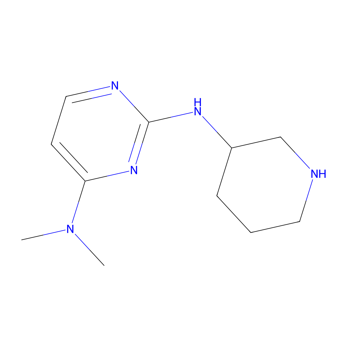N4,N4-dimethyl-N2-(piperidin-3-yl)pyrimidine-2,4-diamine molecular structure, CAS 3026715-76-1