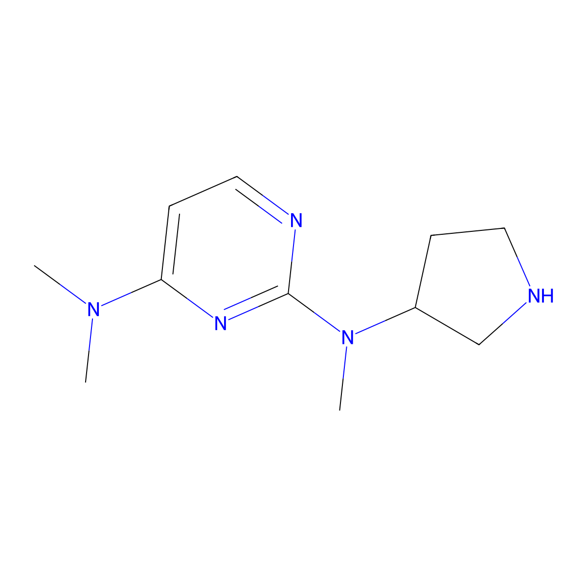 N2,N4,N4-trimethyl-N2-(pyrrolidin-3-yl)pyrimidine-2,4-diamine molecular structure, CAS 3026715-77-2
