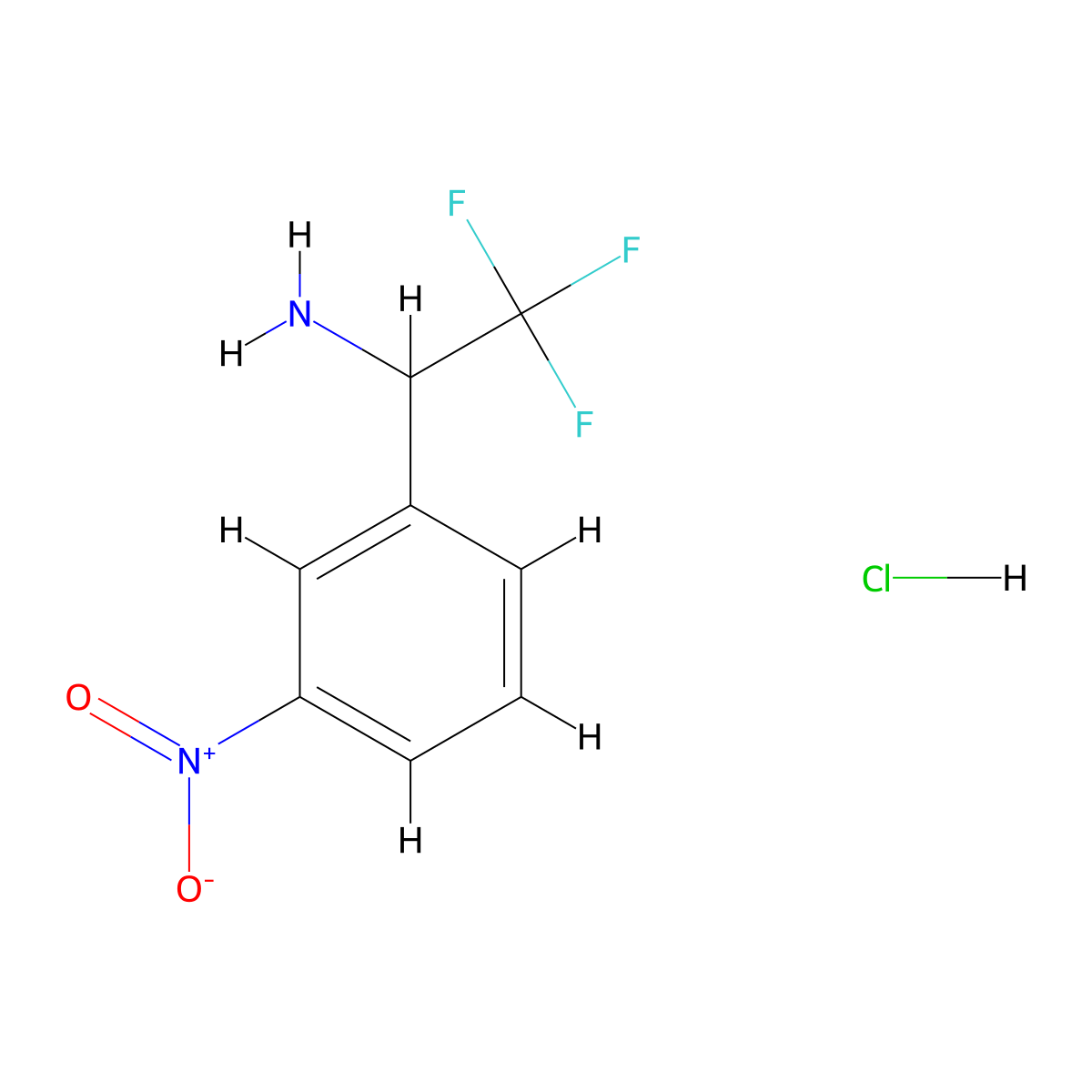 2,2,2-Trifluoro-1-(3-nitrophenyl)ethan-1-amine hydrochloride molecular structure, CAS 3026715-83-0