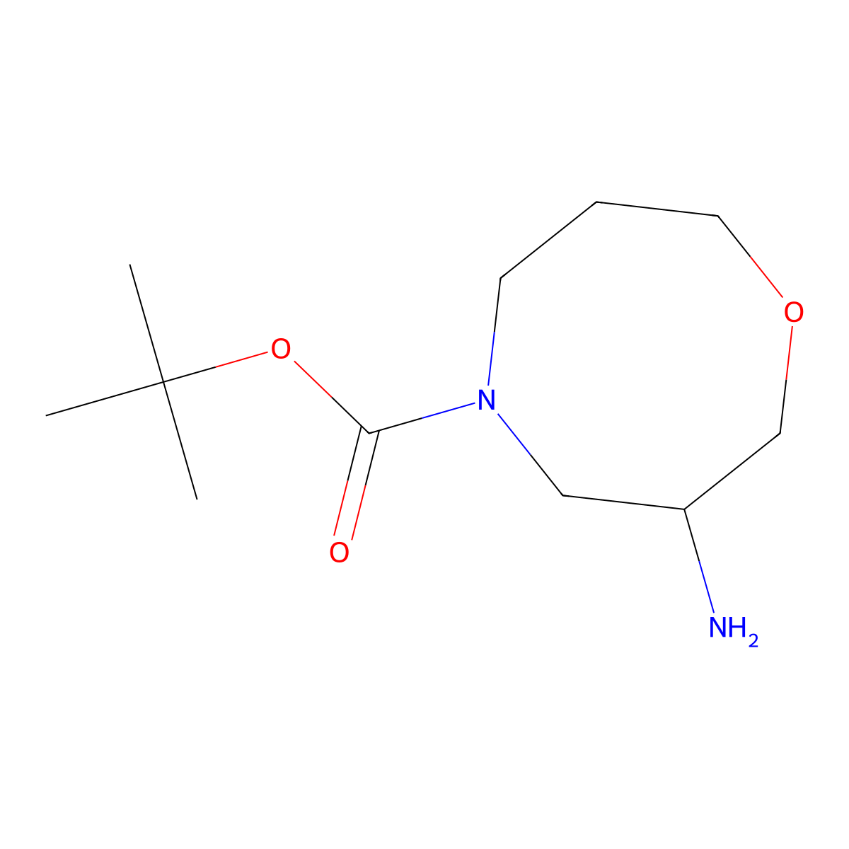 Tert-butyl 3-amino-1,5-oxazocane-5-carboxylate molecular structure, CAS 3026715-89-6