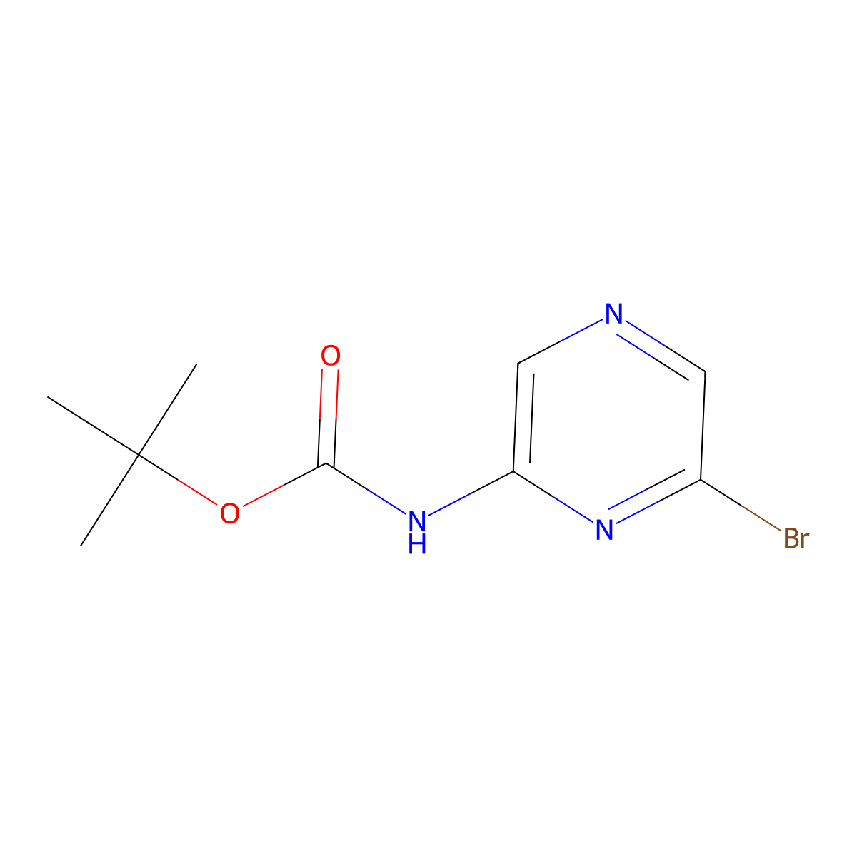 Tert-butyl (6-bromopyrazin-2-YL)carbamate molecular structure, CAS 3026715-91-0