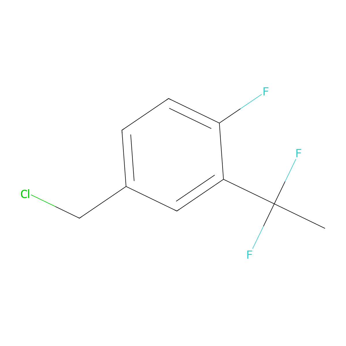 4-(Chloromethyl)-2-(1,1-difluoroethyl)-1-fluorobenzene molecular structure, CAS 3026715-98-7