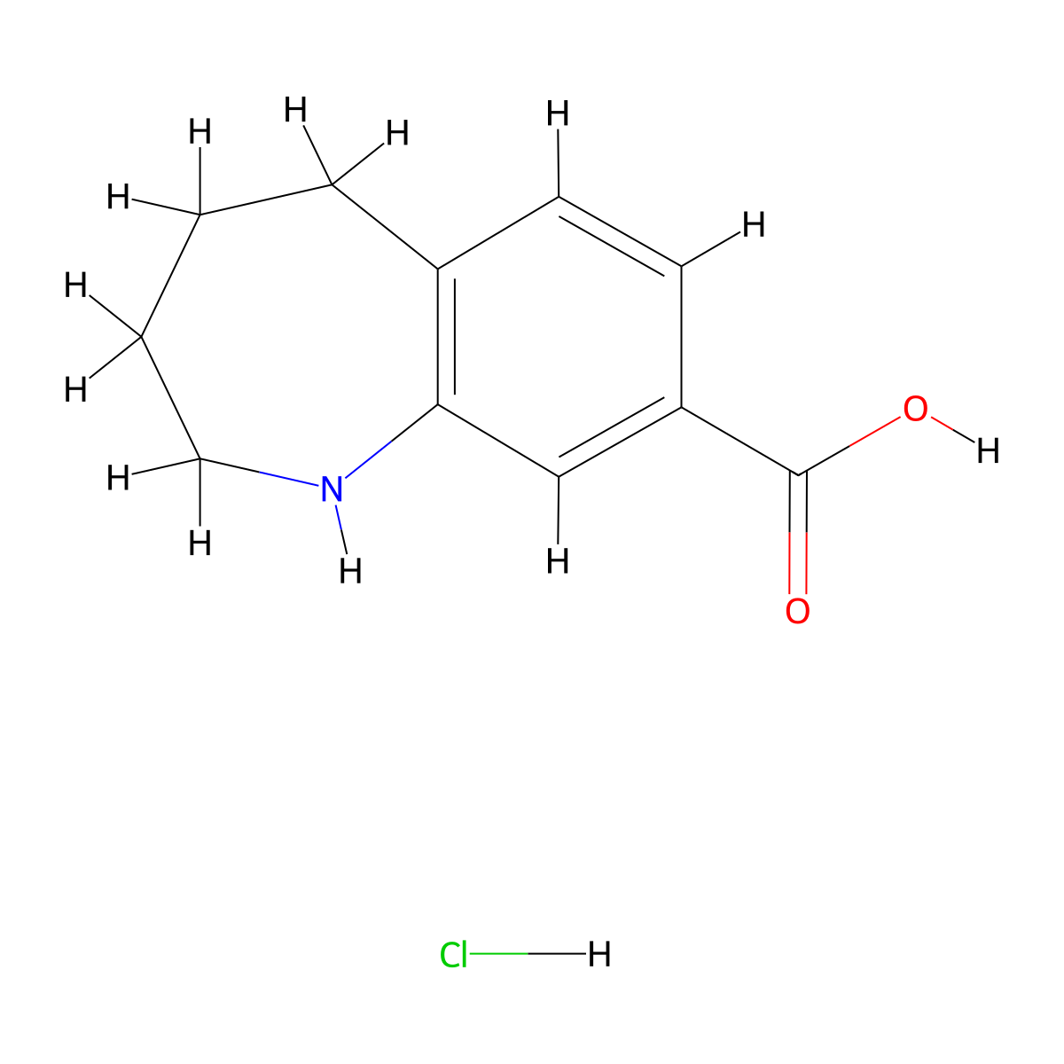 2,3,4,5-tetrahydro-1H-1-benzazepine-8-carboxylic acid hydrochloride molecular structure, CAS 3026716-04-8