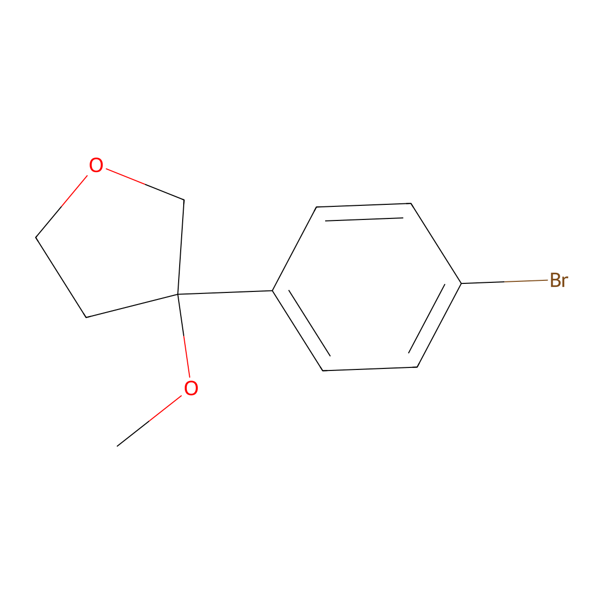 3-(4-Bromophenyl)-3-methoxyoxolane molecular structure, CAS 3026716-06-0