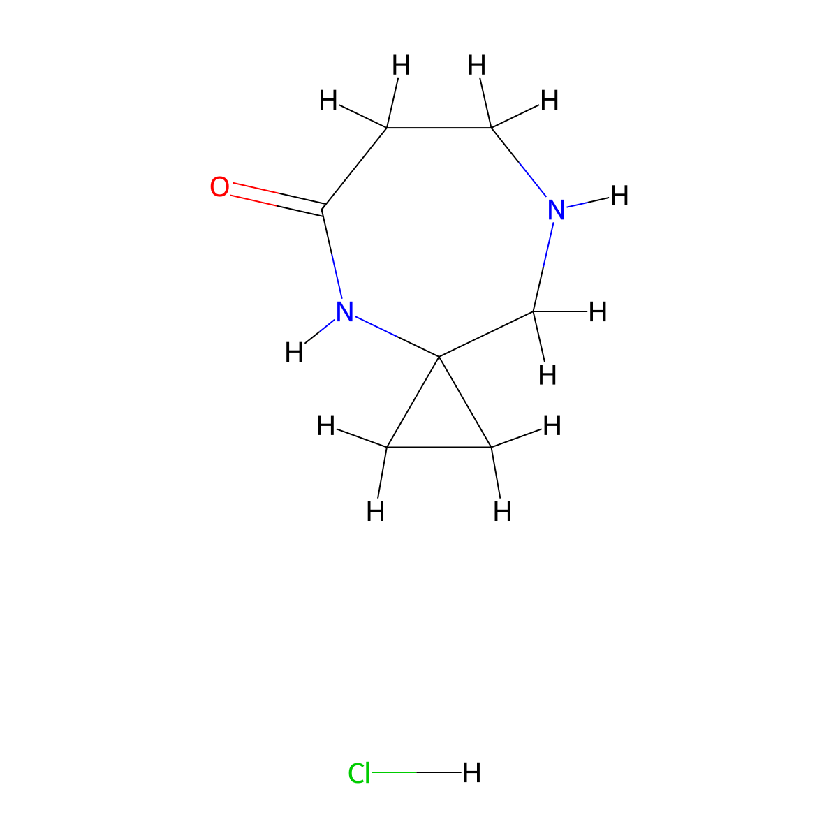 4,8-Diazaspiro[2.6]nonan-5-one hydrochloride molecular structure, CAS 3026716-11-7