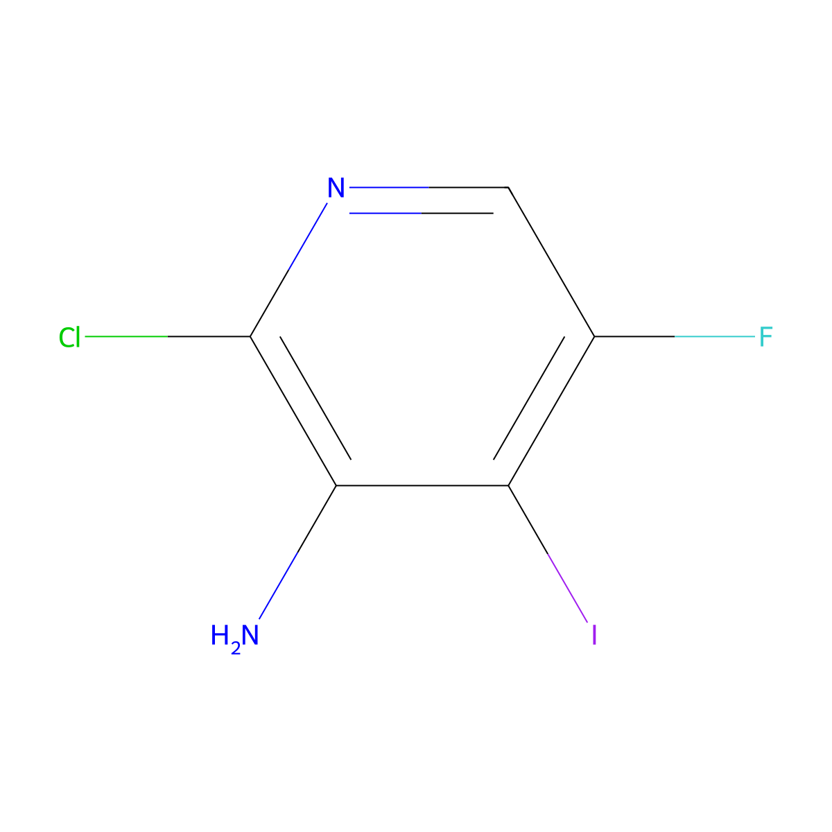 2-Chloro-5-fluoro-4-iodopyridin-3-amine molecular structure, CAS 3026716-14-0