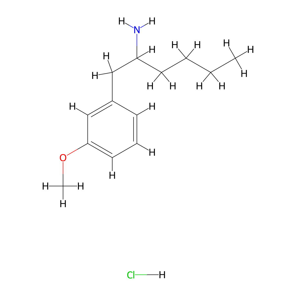 1-(3-Methoxyphenyl)hexan-2-amine hydrochloride molecular structure, CAS 3026716-15-1