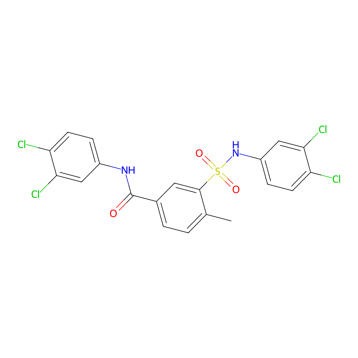 N-(3,4-dichlorophenyl)-3-[(3,4-dichlorophenyl)sulfamoyl]-4-methylbenzamide molecular structure, CAS 3026716-22-0