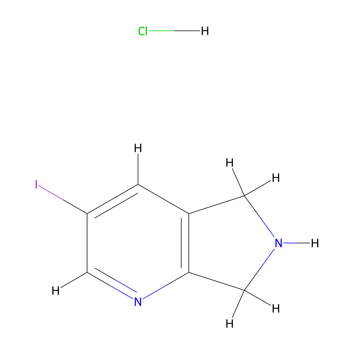 3-iodo-5H,6H,7H-pyrrolo[3,4-b]pyridine hydrochloride molecular structure, CAS 3026716-27-5