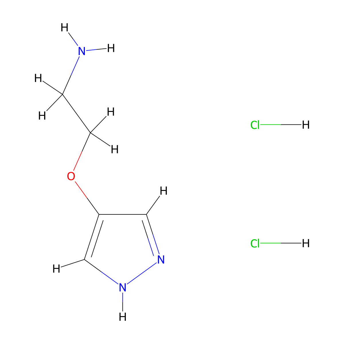 2-(1H-pyrazol-4-yloxy)ethan-1-amine dihydrochloride molecular structure, CAS 3026716-28-6