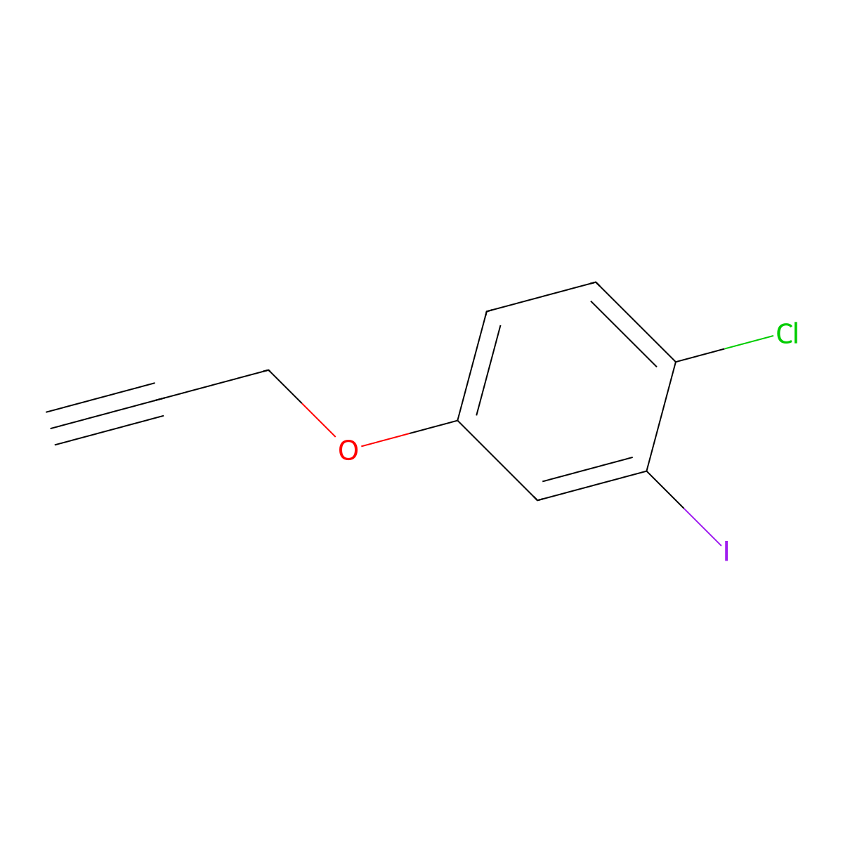 1-Chloro-2-iodo-4-prop-2-ynoxybenzene molecular structure, CAS 3026716-36-6