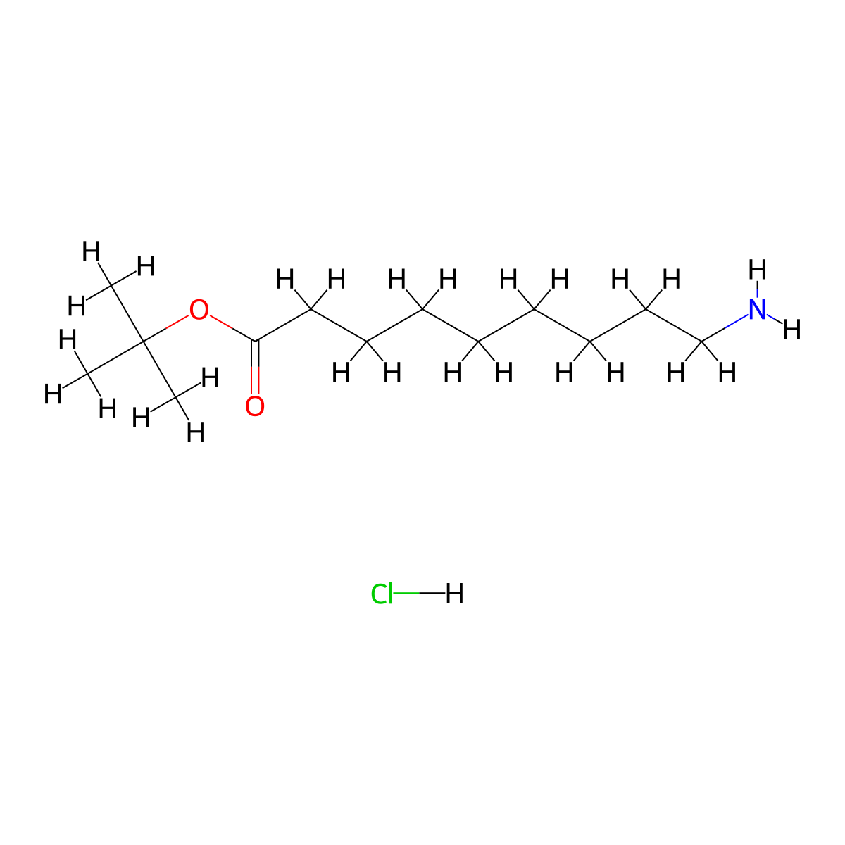 Tert-butyl 9-aminononanoate hydrochloride molecular structure, CAS 3026716-39-9