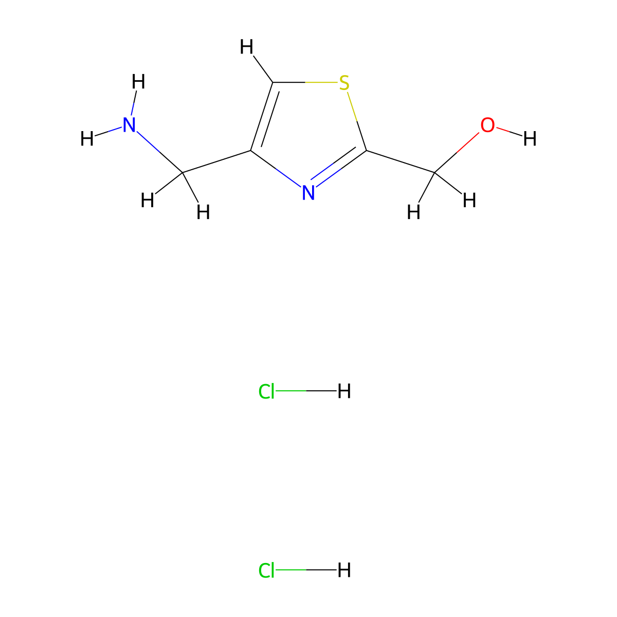 [4-(Aminomethyl)-1,3-thiazol-2-yl]methanol dihydrochloride molecular structure, CAS 3026716-43-5