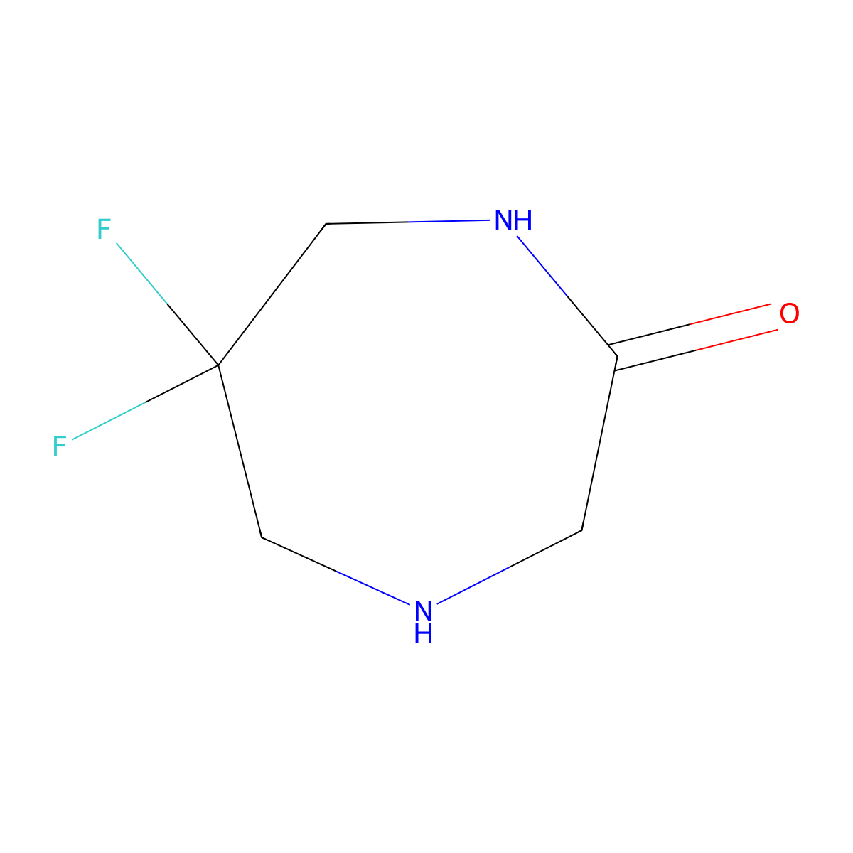 6,6-Difluoro-1,4-diazepan-2-one molecular structure, CAS 3026716-46-8
