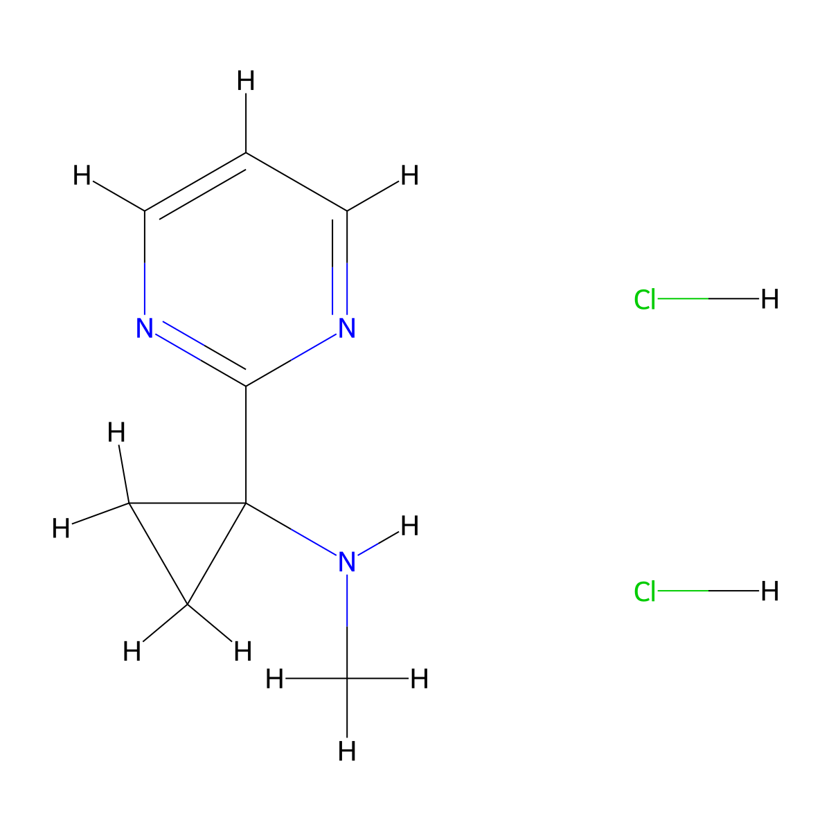 N-methyl-1-(pyrimidin-2-yl)cyclopropan-1-amine dihydrochloride molecular structure, CAS 3026716-51-5