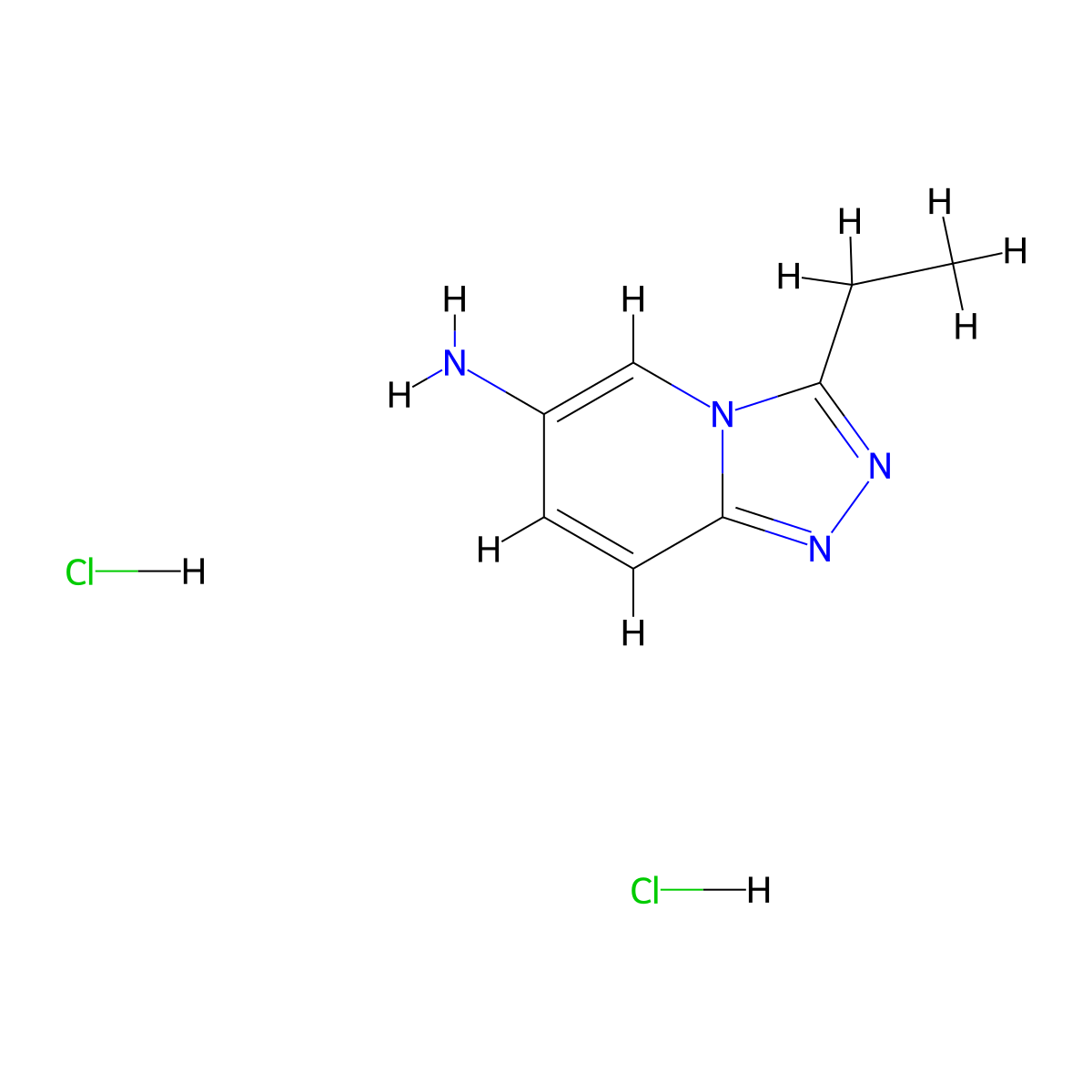 3-Ethyl-[1,2,4]triazolo[4,3-a]pyridin-6-amine;dihydrochloride molecular structure, CAS 3026716-65-1