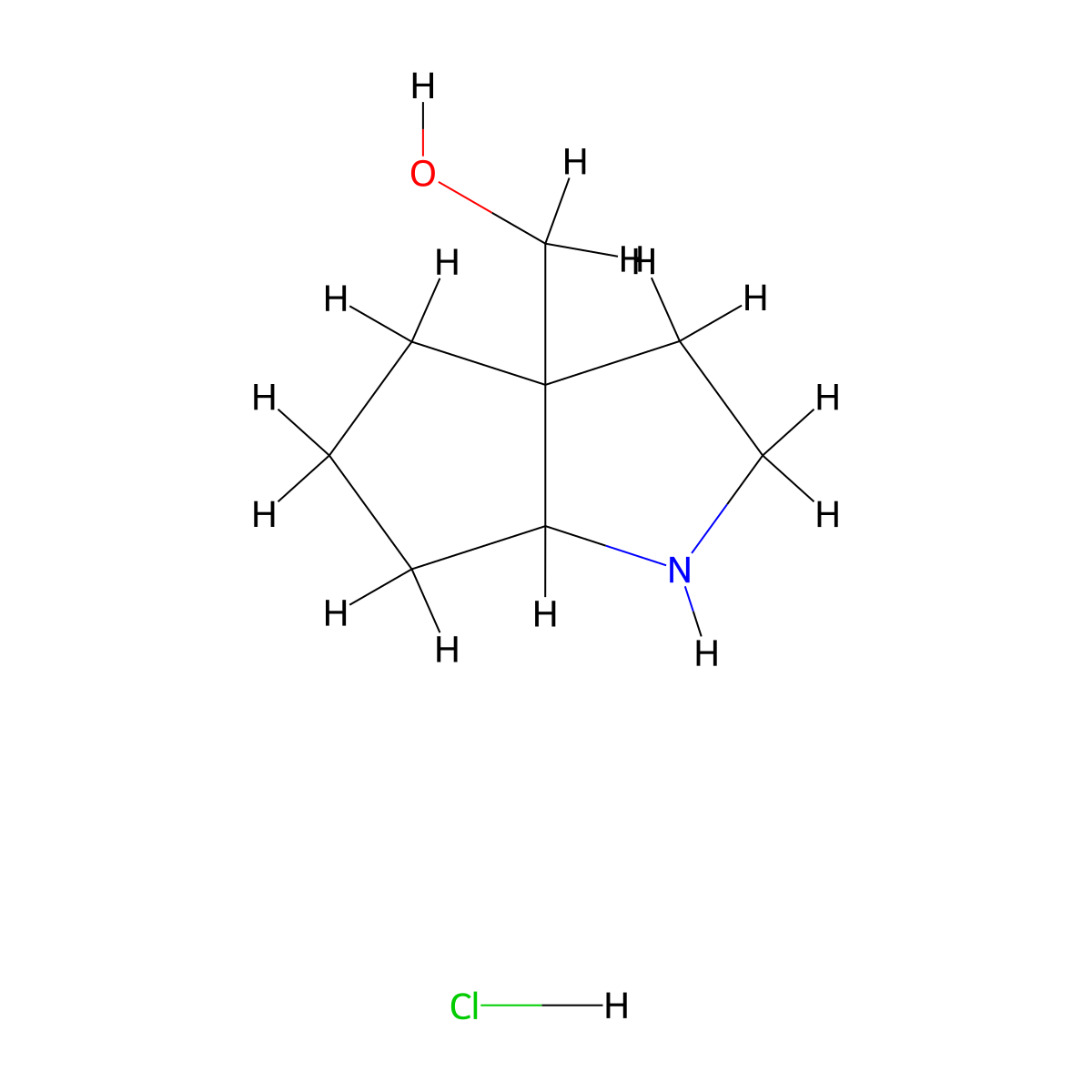 (Hexahydrocyclopenta[B]pyrrol-3A(1H)-YL)methanol hydrochloride molecular structure, CAS 3026716-80-0