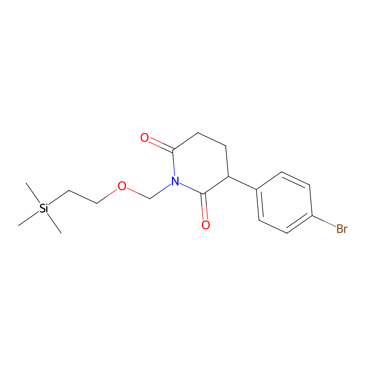 3-(4-Bromophenyl)-1-((2-(trimethylsilyl)ethoxy)methyl)piperidine-2,6-dione molecular structure, CAS 3026716-93-5