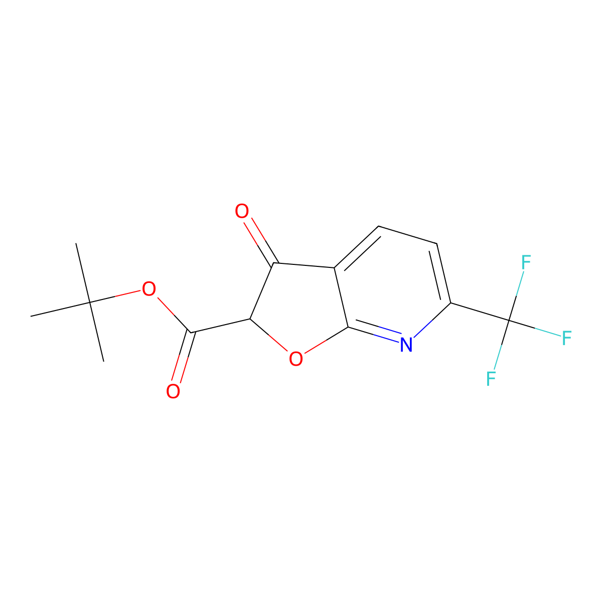 Tert-butyl 3-oxo-6-(trifluoromethyl)-2,3-dihydrofuro[2,3-b]pyridine-2-carboxylate molecular structure, CAS 3026717-06-3