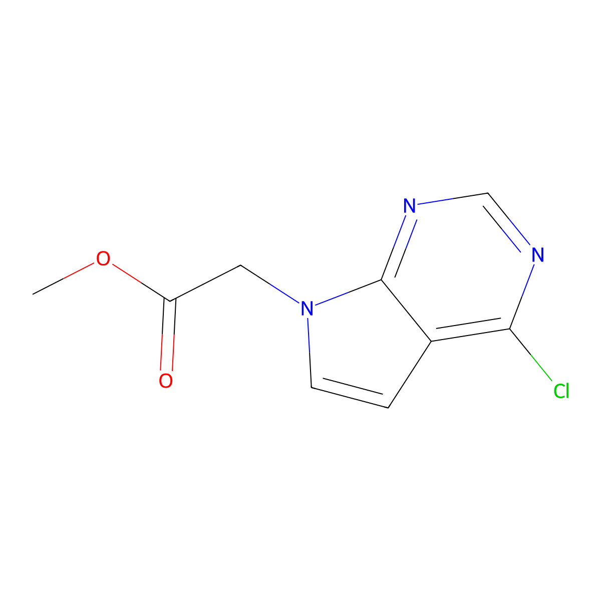 Methyl 2-(4-chloro-7H-pyrrolo[2,3-D]pyrimidin-7-YL)acetate molecular structure, CAS 3026728-18-4