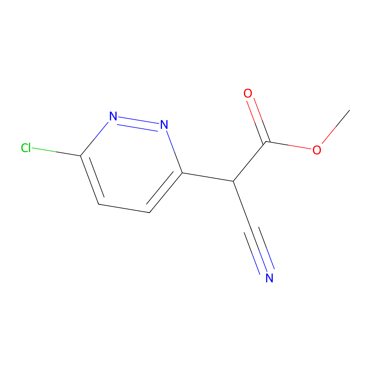 Methyl 2-(6-chloropyridazin-3-YL)-2-cyanoacetate molecular structure, CAS 3026728-25-3