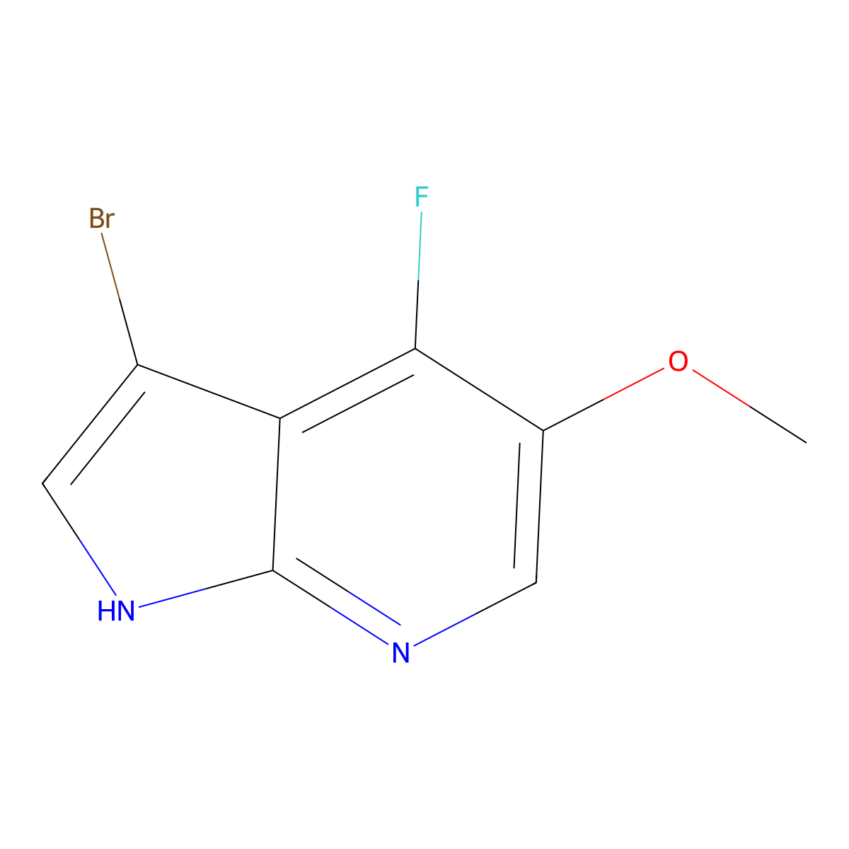 3-bromo-4-fluoro-5-methoxy-1H-pyrrolo[2,3-b]pyridine molecular structure, CAS 3026728-35-5