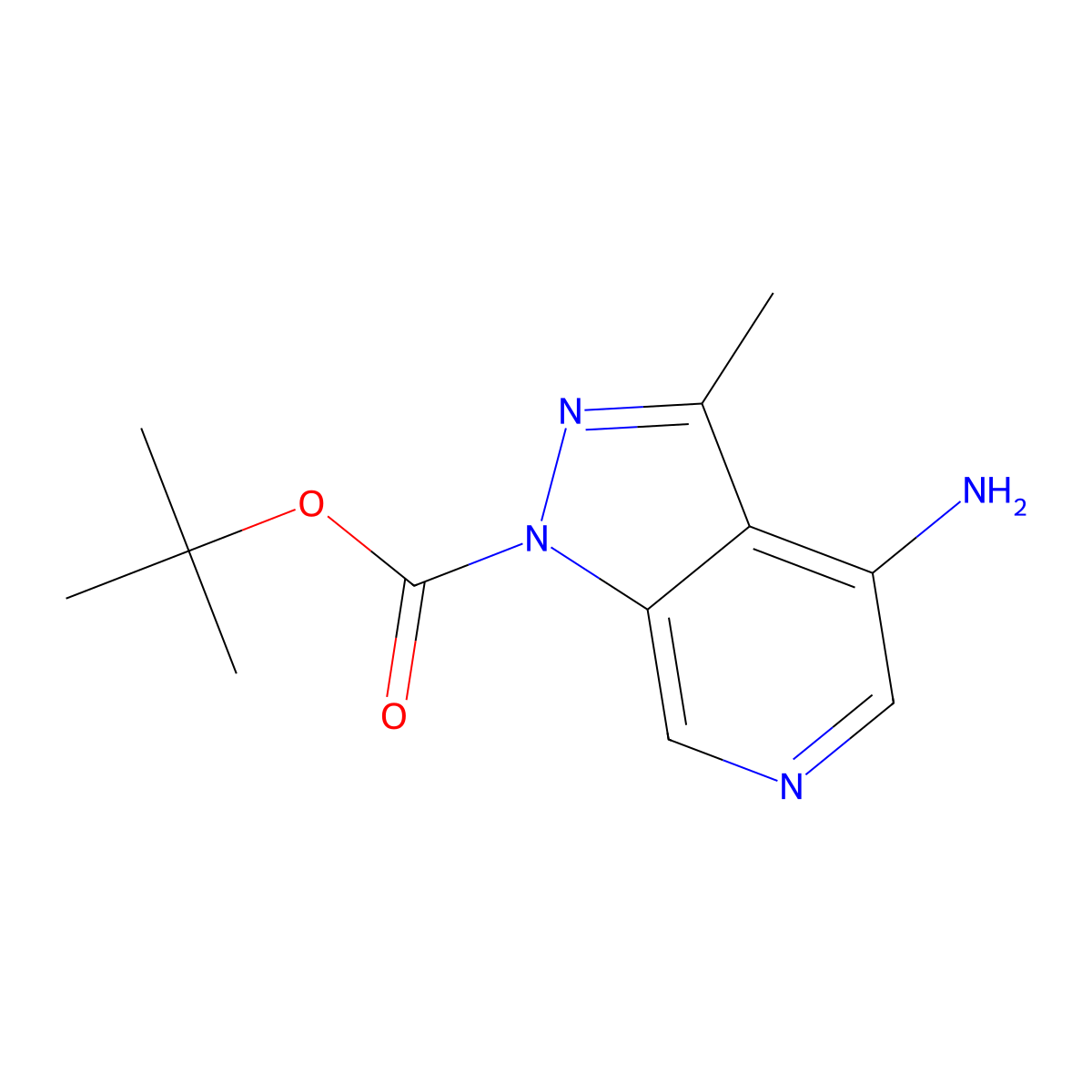 tert-Butyl 4-amino-3-methyl-1H-pyrazolo[3,4-c]pyridine-1-carboxylate molecular structure, CAS 3026728-38-8