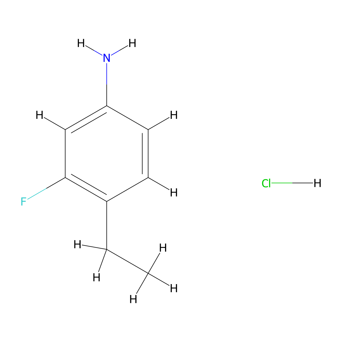 4-Ethyl-3-fluoroaniline hydrochloride molecular structure, CAS 3026728-45-7