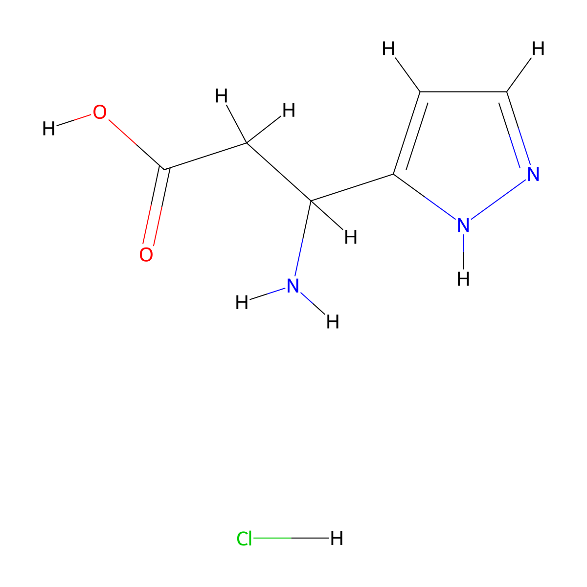3-amino-3-(1H-pyrazol-3-yl)propanoic acid hydrochloride molecular structure, CAS 3026728-56-0