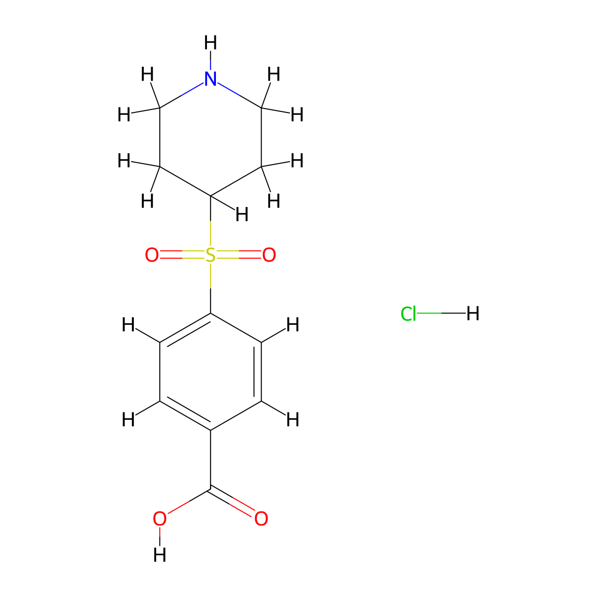 4-(Piperidine-4-sulfonyl)benzoic acid hydrochloride molecular structure, CAS 3026728-58-2