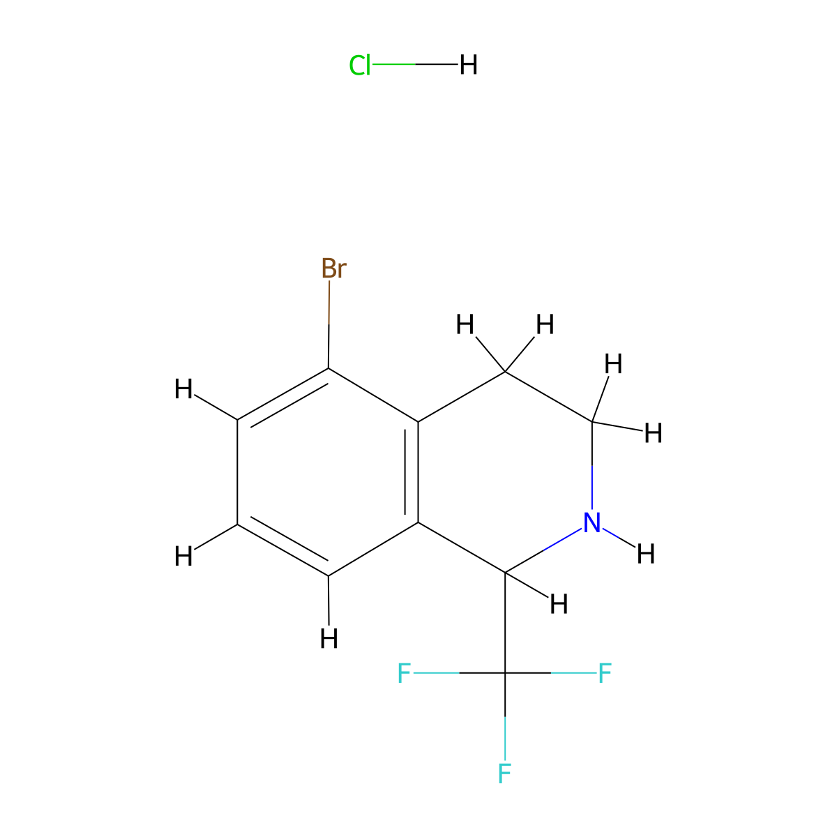 5-Bromo-1-(trifluoromethyl)-1,2,3,4-tetrahydroisoquinoline hydrochloride molecular structure, CAS 3026728-61-7