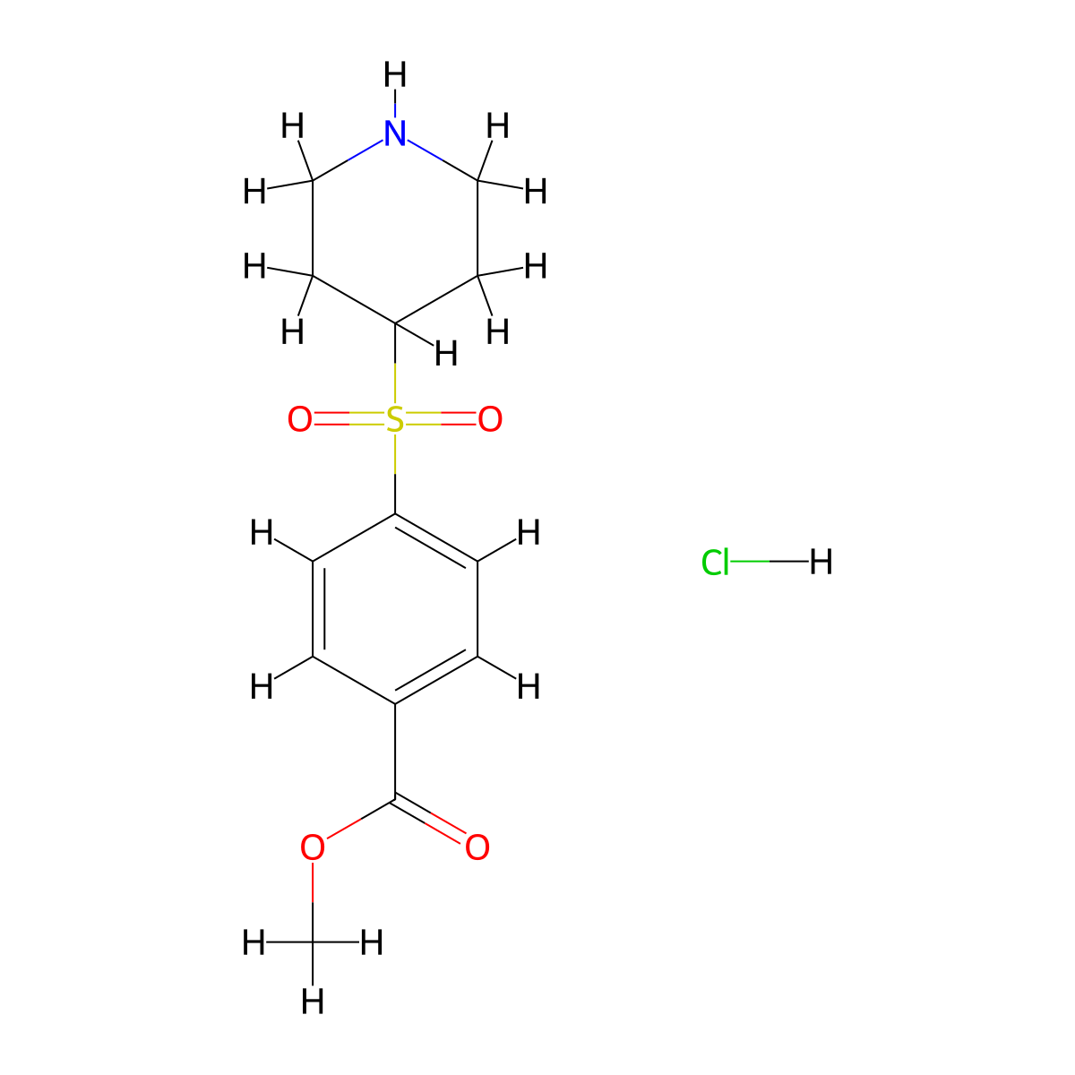 Methyl 4-(piperidine-4-sulfonyl)benzoate hydrochloride molecular structure, CAS 3026728-66-2