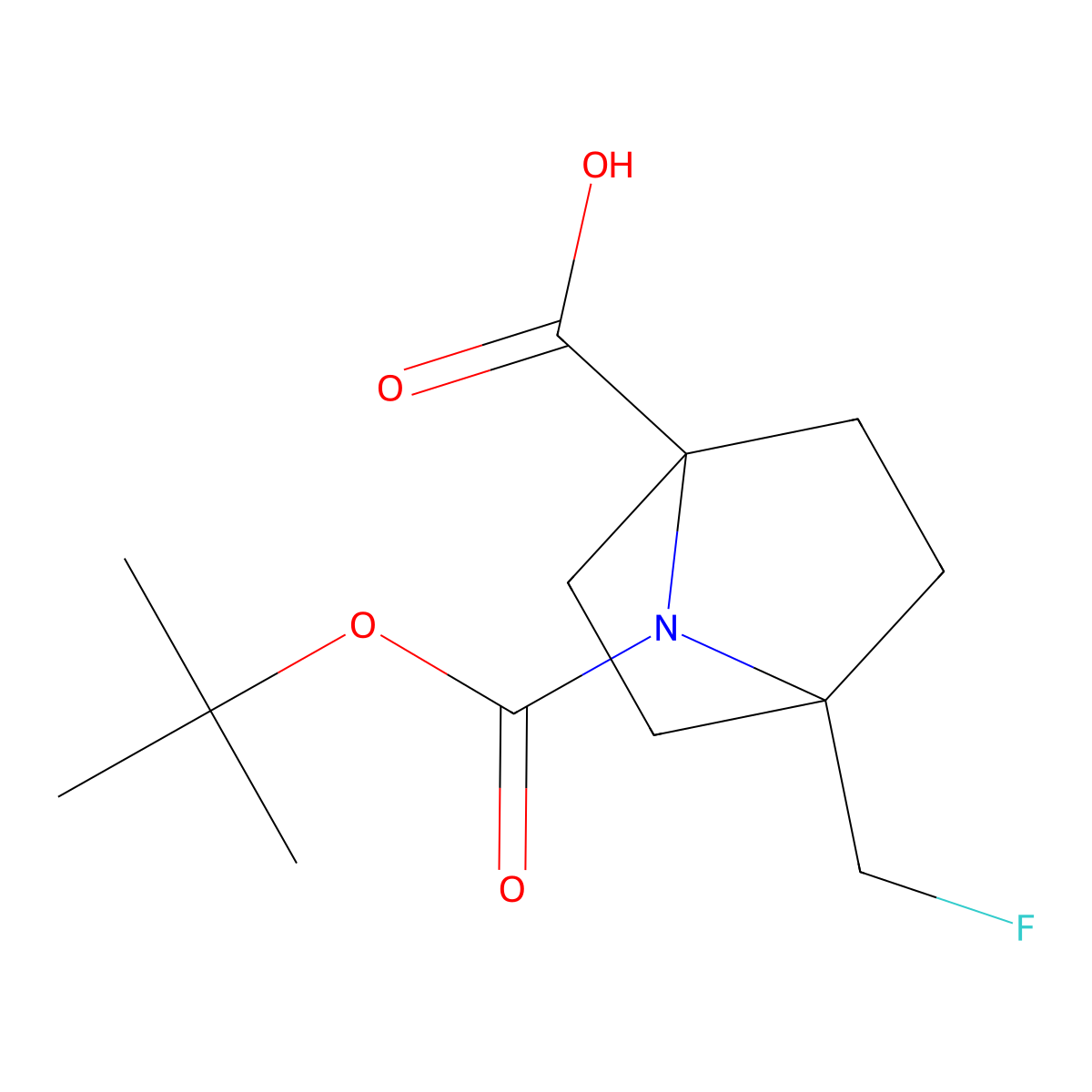 7-[(Tert-butoxy)carbonyl]-4-(fluoromethyl)-7-azabicyclo[2.2.1]heptane-1-carboxylic acid molecular structure, CAS 3026728-70-8