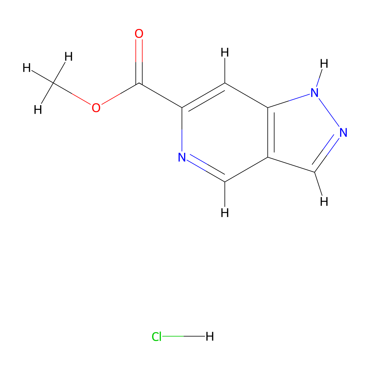 methyl 1H-pyrazolo[4,3-c]pyridine-6-carboxylate hydrochloride molecular structure, CAS 3026728-74-2