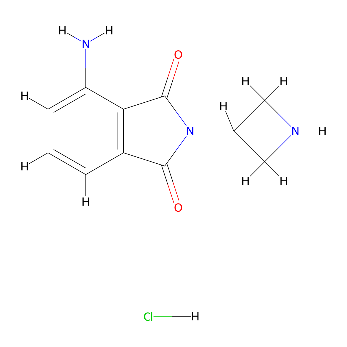4-Amino-2-(azetidin-3-yl)isoindole-1,3-dione;hydrochloride molecular structure, CAS 3026728-75-3